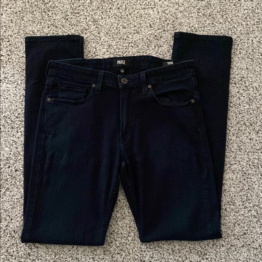 PAIGE Midnight Blue Denim Pants. Super soft! Skinnier fit with stretch